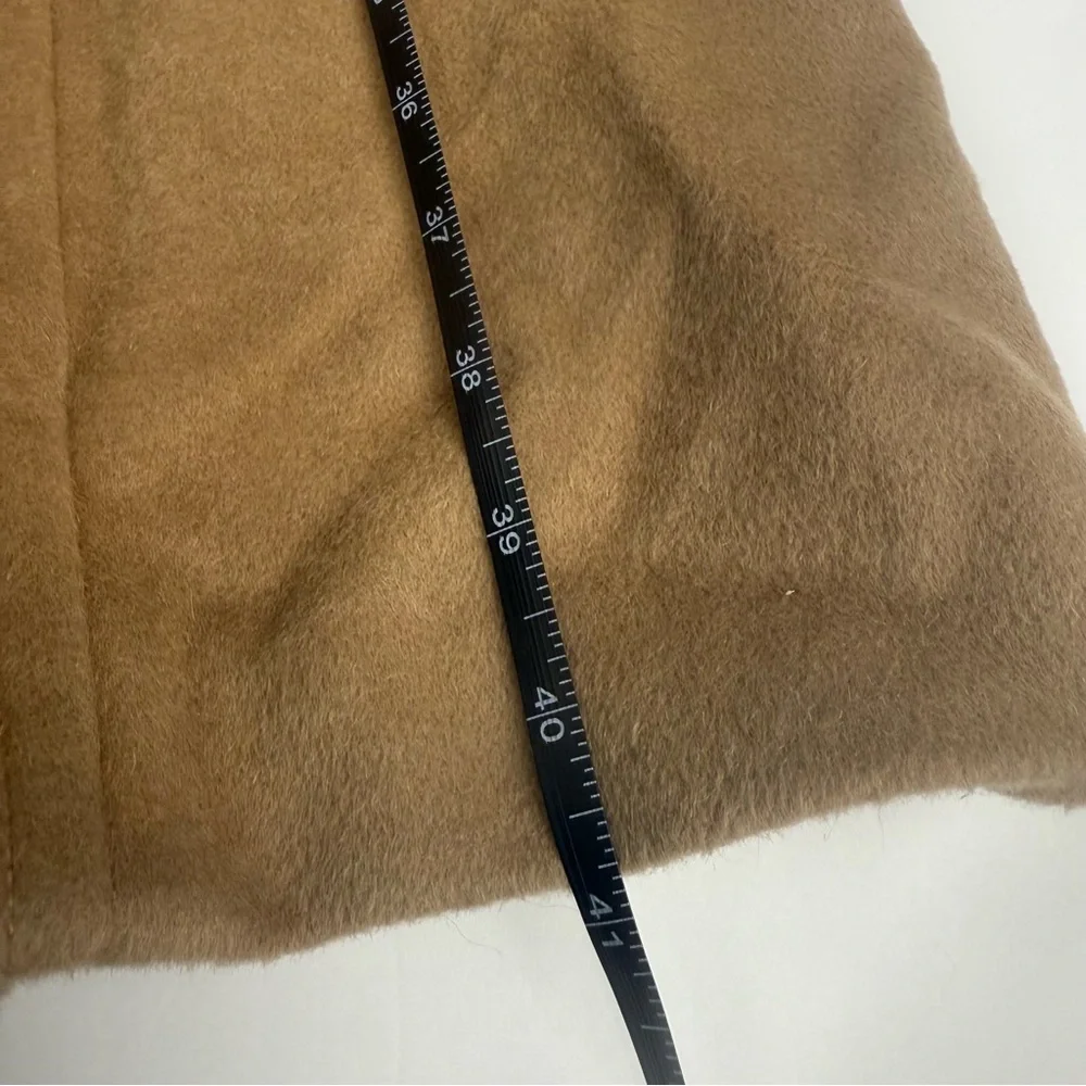Talbots Trench Coat Long Button Front Wool/angora Blend Tan Beige Women's US 24